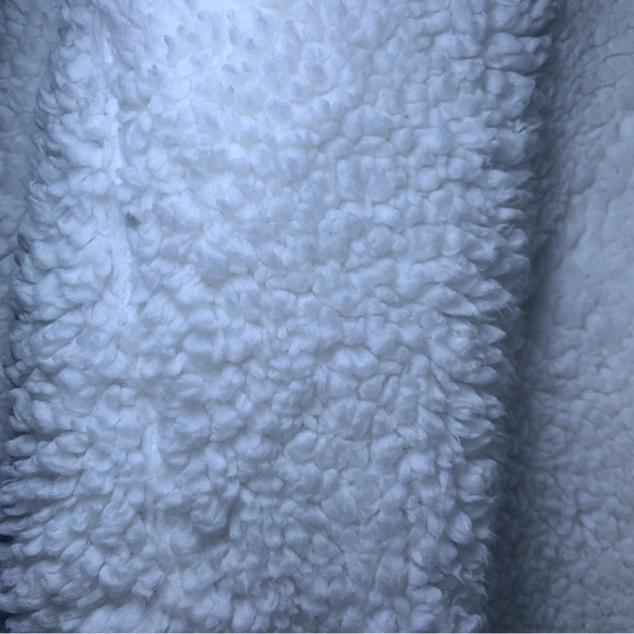 Girlie Girl Originals Medium White Sherpa Half Zip Pullover Pink Collar - Picture 8 of 14